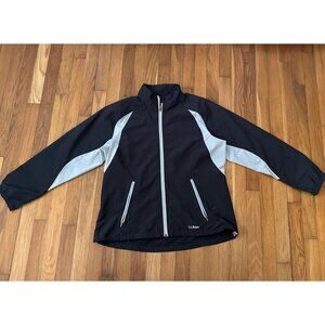 L.L Bean Jacket Women's Gray Lightweight Windbreaker Reflective Full Zip Size L